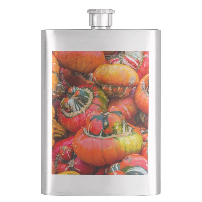 Colorful pumpkins flask (Front)