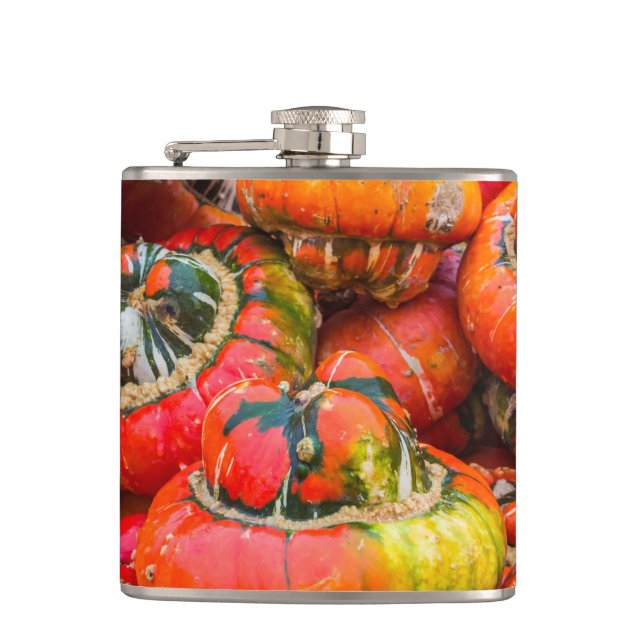 Colorful pumpkins flask (Front)