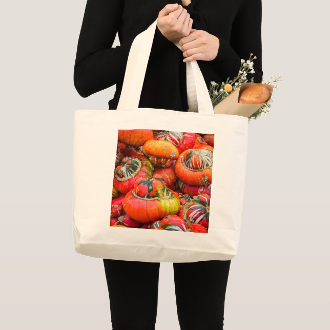 Colorful pumpkins large tote bag (Front (Product))