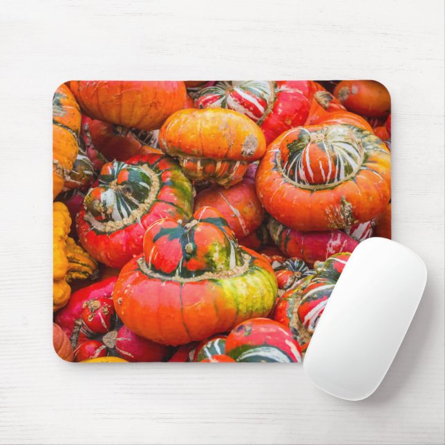 Colorful pumpkins mouse pad (With Mouse)