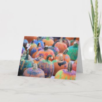 Colorful Pumpkins Photography Halloween Card by time2see at Zazzle