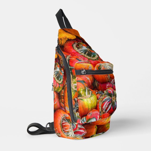 Colorful pumpkins sling bag (Left Corner)