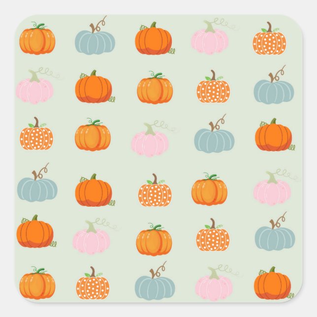 Colorful Pumpkins Square Sticker (Front)