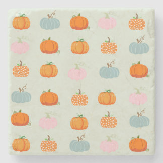 Colorful Pumpkins Stone Coaster