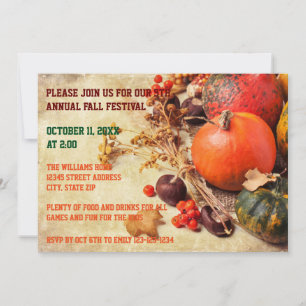 Colorful Pumpkins - Thanksgiving Dinner Invitation