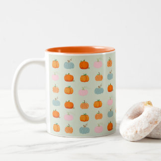Colorful Pumpkins Two-Tone Coffee Mug