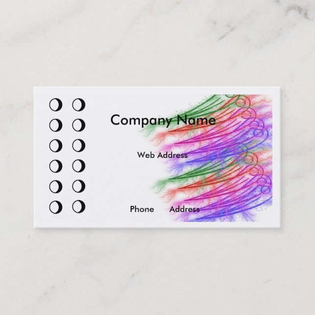 Colorful Punch card Business Card (Front)