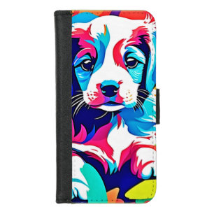 Colorful Puppy Artwork iPhone 8/7 Wallet Case
