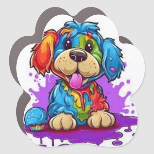 Colorful Puppy car magnet