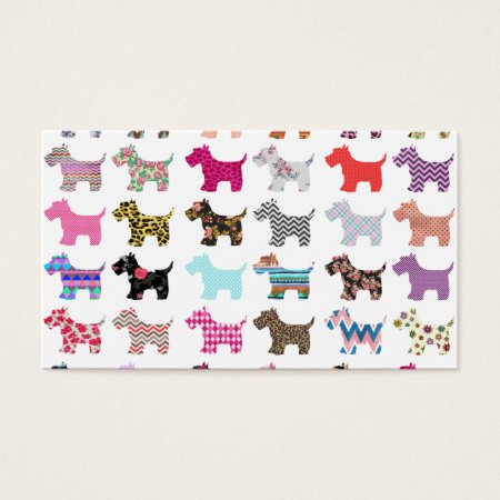 Colorful Puppy Dog Chevron Zigzag Floral  Pattern