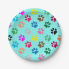 Colorful puppy paw prints