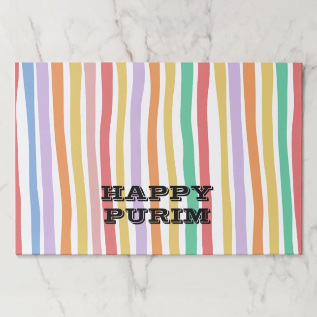 Colorful Purim Stripe Placemats (Front)