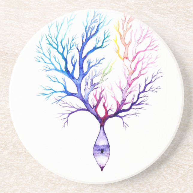 Colorful Purkinje neuron Coaster (Front)