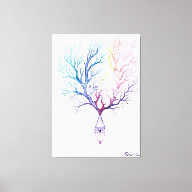 Colorful Purkinke neuron Canvas Print (Front)