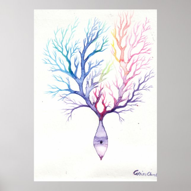 Colorful Purkinke neuron Poster (Front)