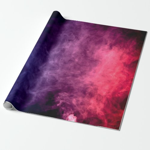 Colorful purple and blue smoke clouds on dark back wrapping paper