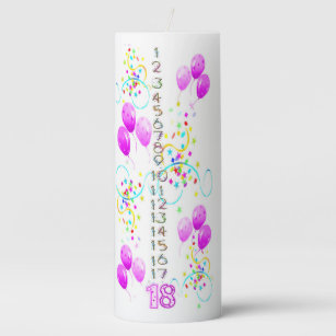 Colorful Purple Balloons Countdown Birthday Candle