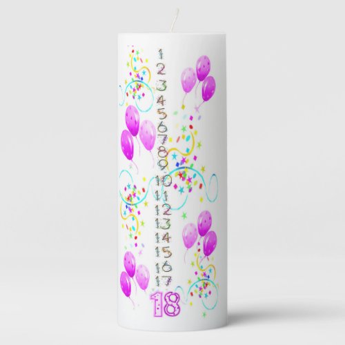 Colorful Purple Balloons Countdown Birthday Candle