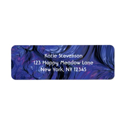 Colorful Purple Blue Paint with Heavy Texture Label