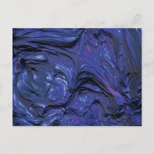 Colorful Purple Blue Paint with Heavy Texture Postcard