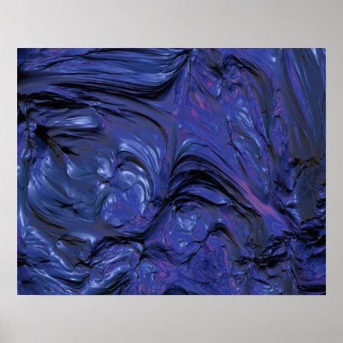 Colorful Purple Blue Paint with Heavy Texture Poster