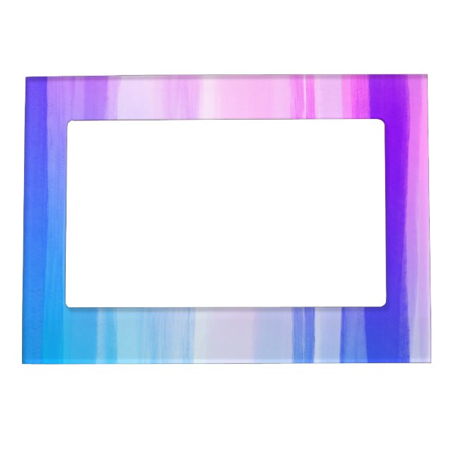 Colorful Purple Blue Stripes Magnetic Frame (Front)