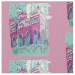Colorful Purple Castle in Budapest Fabric