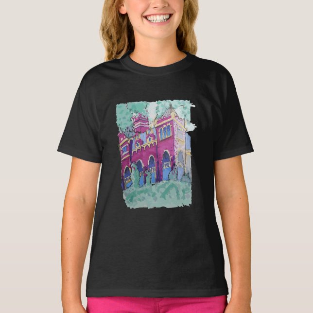 Colorful Purple Castle in Budapest T-Shirt (Front)