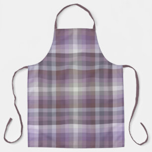 Colorful Purple Fashion Inspired Checkered Stripes Apron