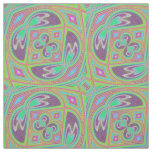 Colorful Purple Green Pink Kaleidoscope Print Fabric
