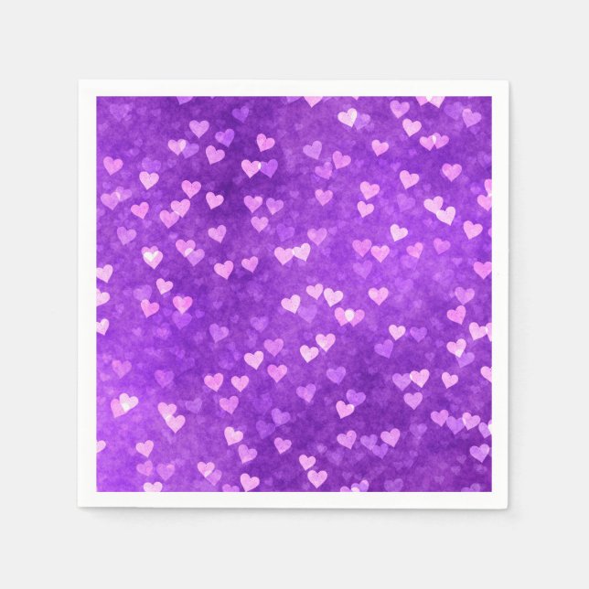 Colorful Purple Heart Napkins (Front)