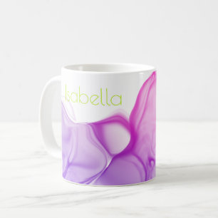 Colorful Purple Inks Lime Green Name Modern Art Coffee Mug