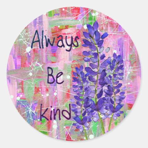 Colorful Purple Lupine Flowers with Words Stickers