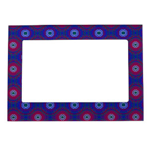 Colorful purple mandalas abstract pattern magnetic frame