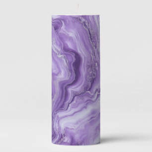 Colorful Purple Marble Pillar Candle