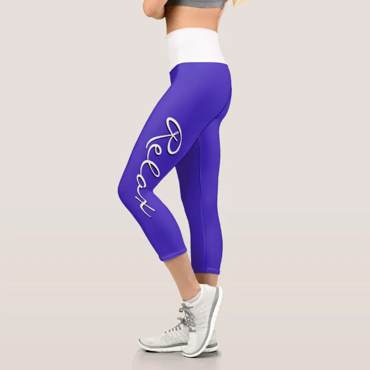 teller Sinds radioactiviteit Colorful Purple Personalize Sport Capri Leggings | Zazzle