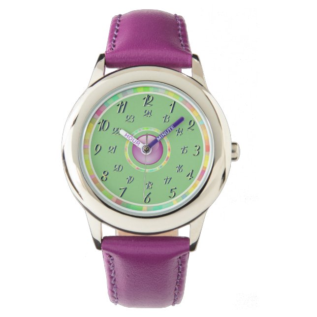 Colorful Purple Pink Green Watch (Front)