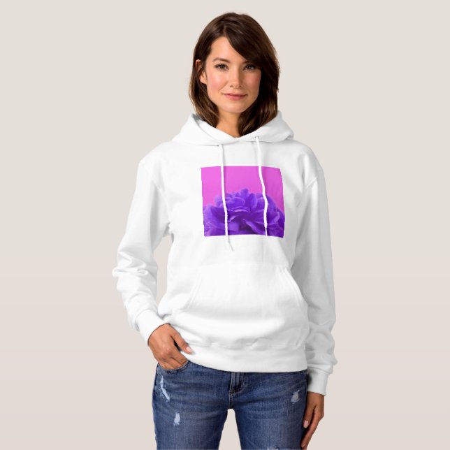 Colorful Purple Raspberry Floral Hoodie (Front Full)