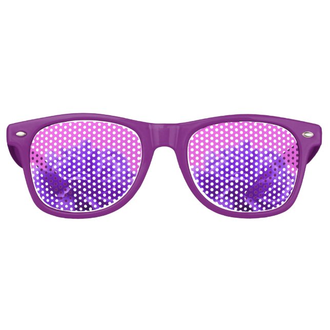 Colorful Purple Raspberry Floral Retro Sunglasses (Front)