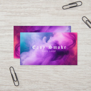 Colorful Purple Smoke Vape Shop Business Card