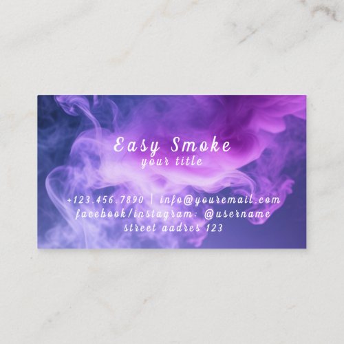 Colorful Purple Smoke Vape Shop Business Card