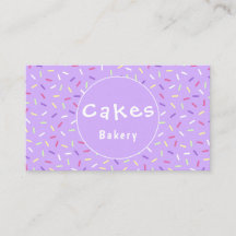 Colorful Purple Sprinkles Bakery Business Card