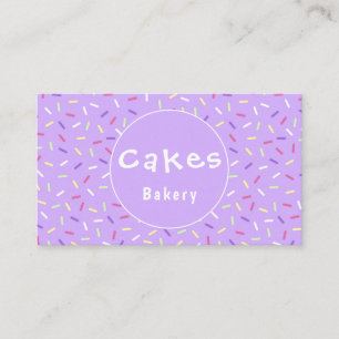 Colorful Purple Sprinkles Bakery Business Card