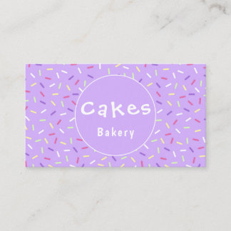 Colorful Purple Sprinkles Bakery Business Card