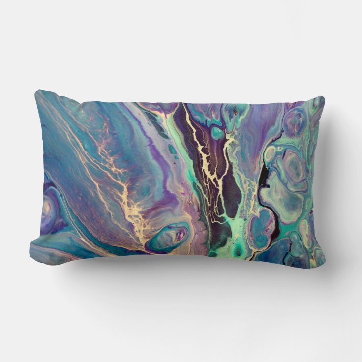 Colorful Purple Ultra Violet Bright Fluid Abstract Lumbar Pillow | Zazzle