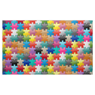 Colorful puzzle pattern fabric