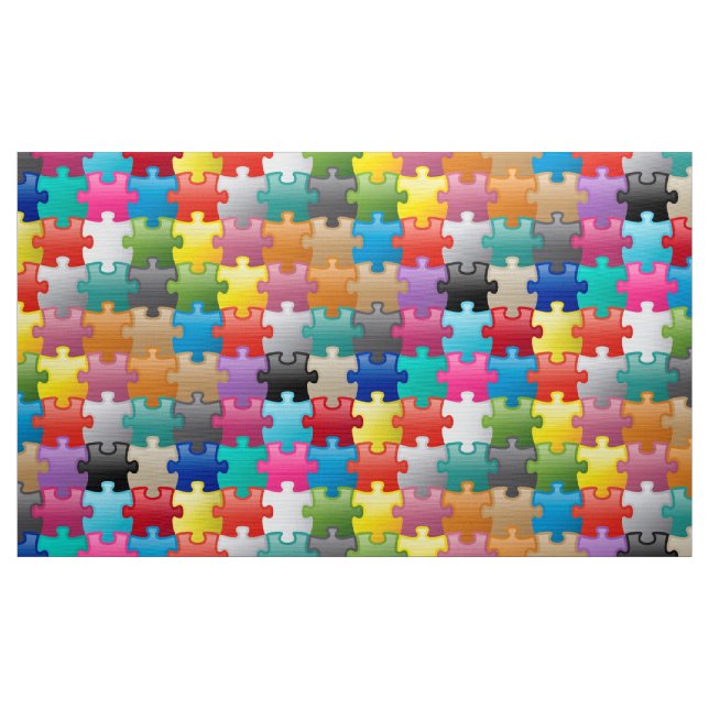 Colorful puzzle pattern fabric (Yard)