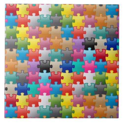 Colorful puzzle pattern tile