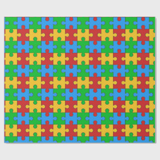 Colorful Puzzle Pattern Wrapping Paper