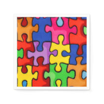 Colorful Puzzle Pieces  Napkins
